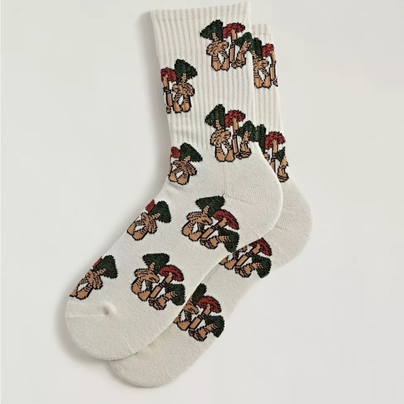 Urban Outfitters Accessories - UO Mushroom Icon Crew Sock, White, OS, NWT